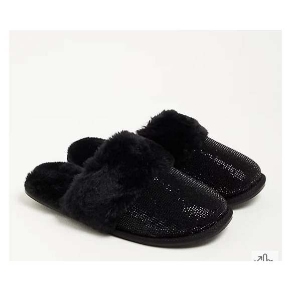 torrid Shoes - TORRID SLIPPER - FAUX SUEDE EMBELLISHED BLACK (WW)